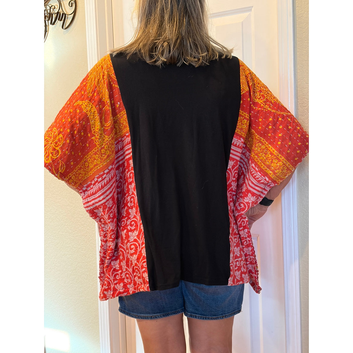 Dolly Parton Upcycled Kantha Tunic Top Shirt OS Handmade Boho