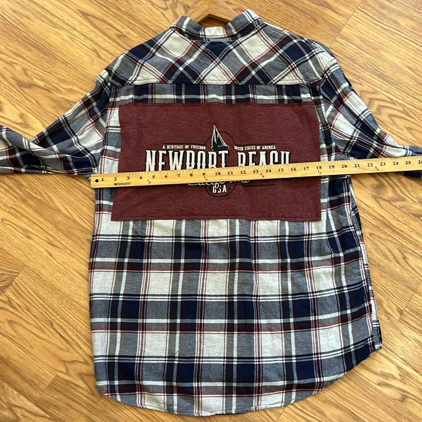 Rails Newport Beach California Flannel Shirt upcycled Size US XL X-large
