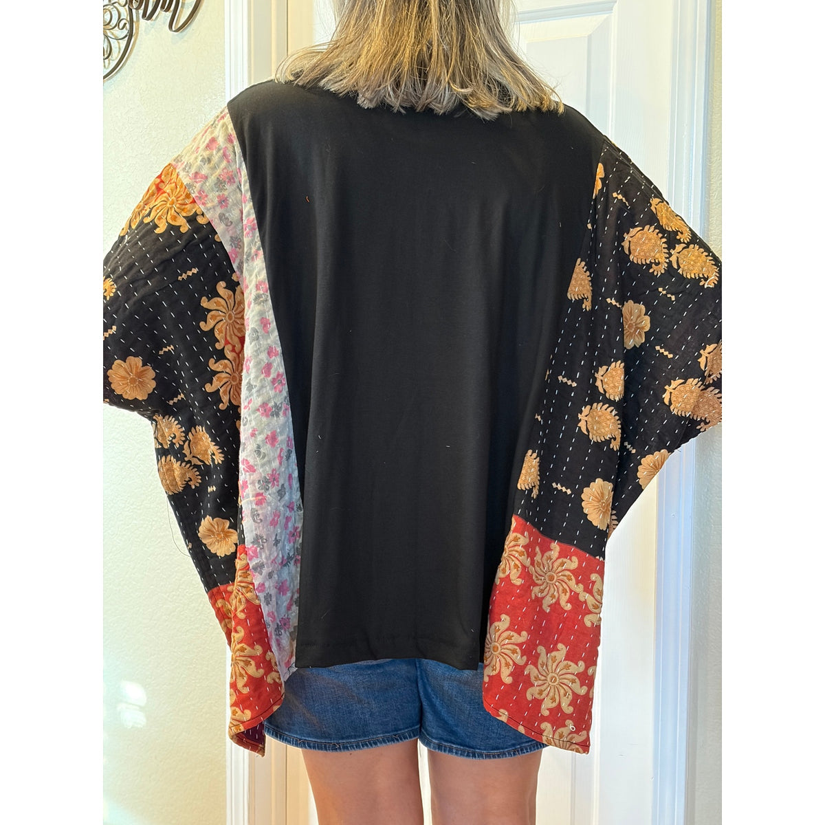Stevie Nicks Upcycled Kantha Tunic Top Shirt OS Handmade Boho