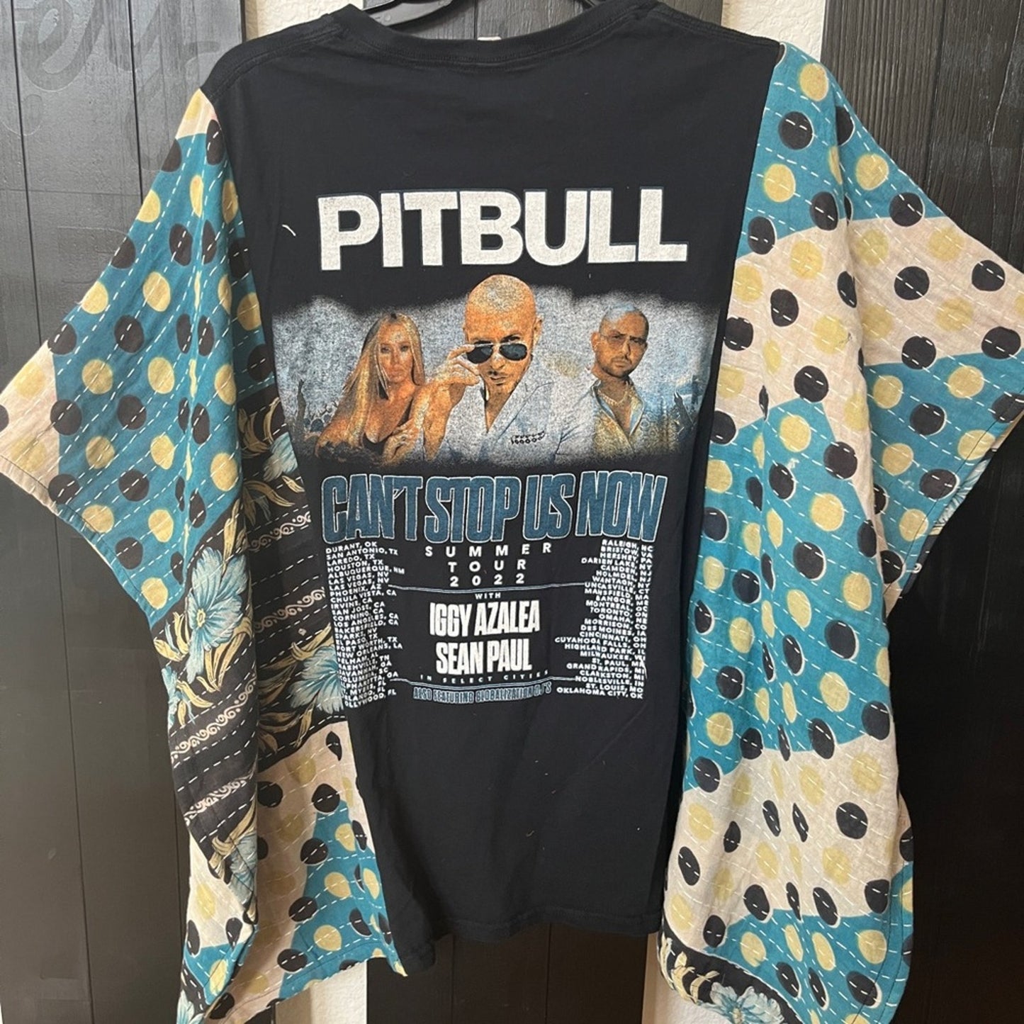 Pitbull Upcycled Kantha Tunic Top Shirt OS Handmade