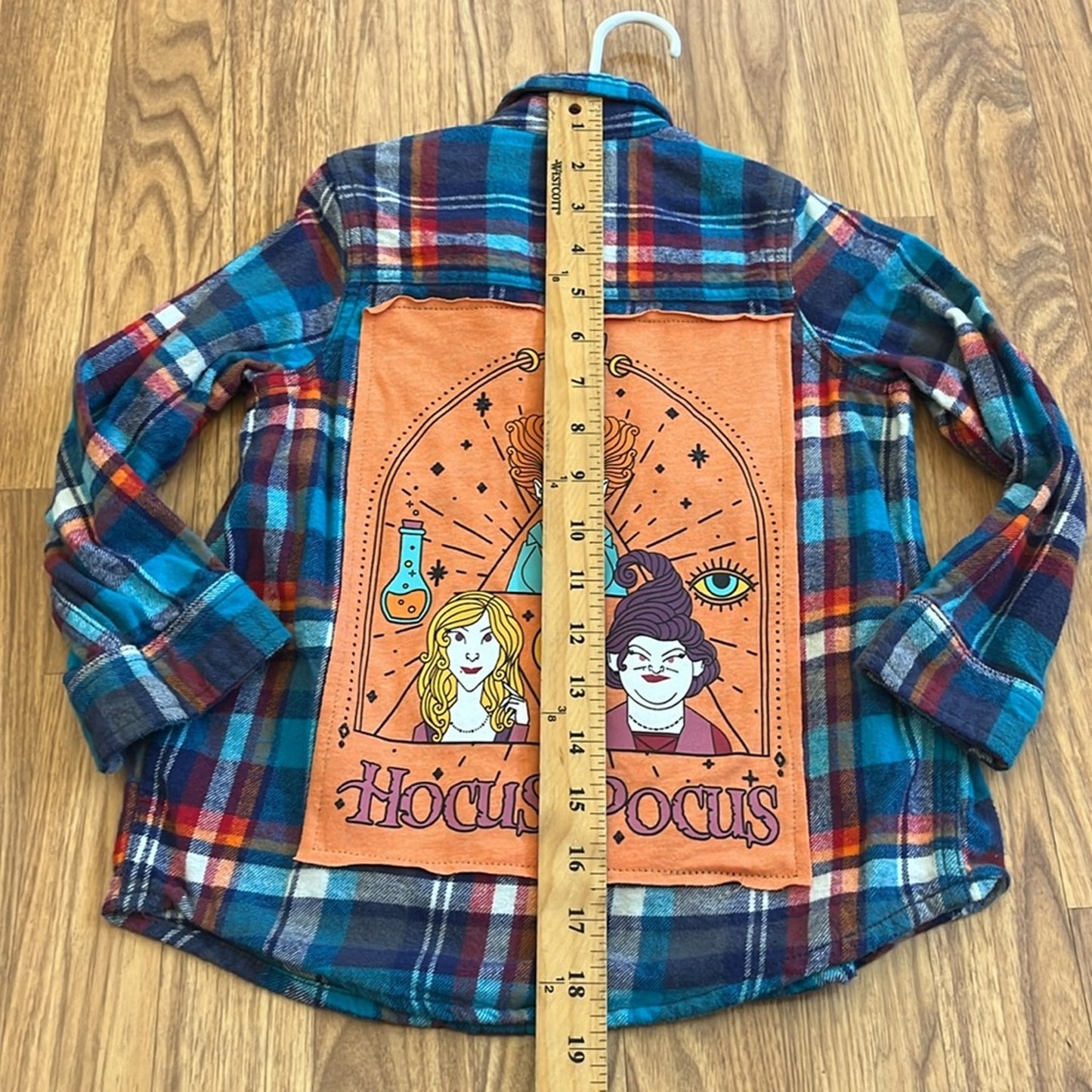 Oshkosh Hocus Pocus Halloween Flannel Shirt upcycled unisex Size 5T