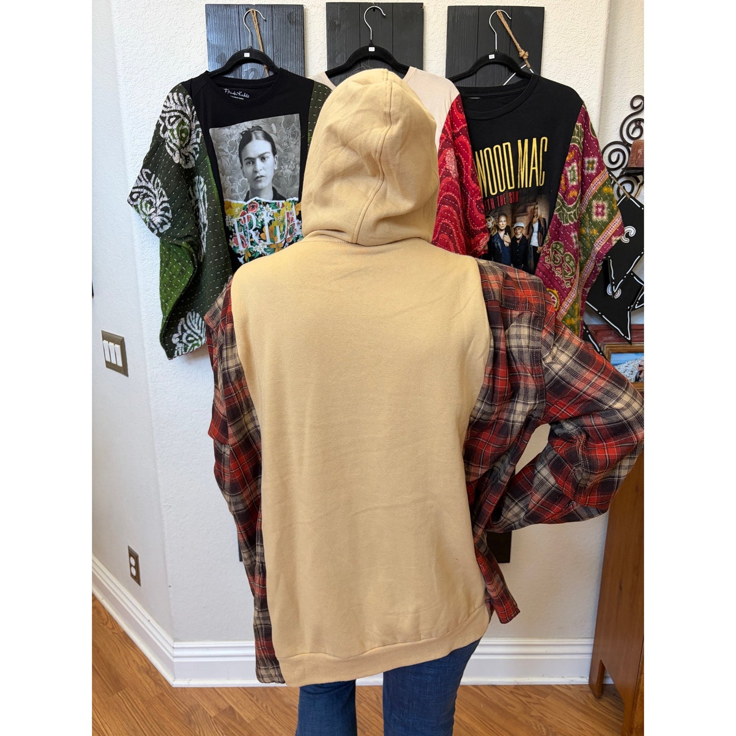 Beatles Upcycled Flannel Sweatshirt Shirt Unisex OS