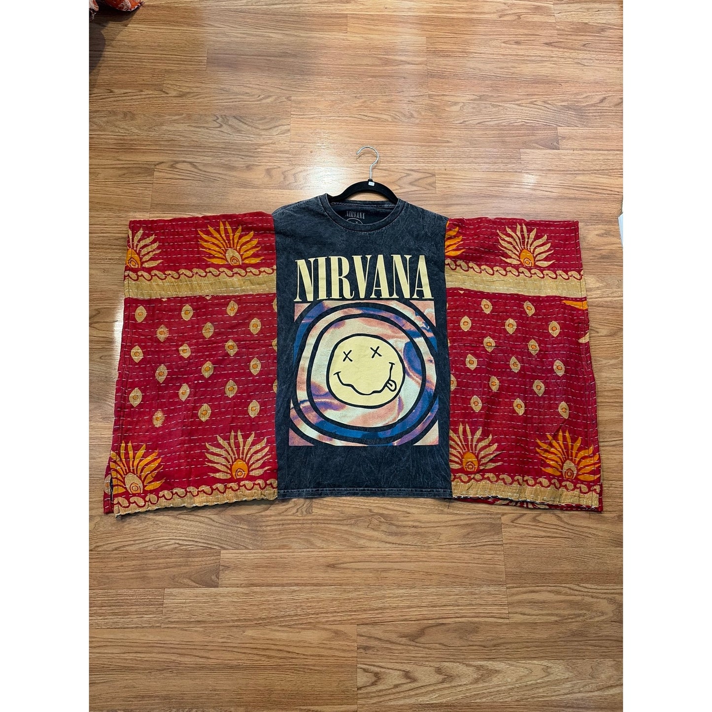 Nirvana Upcycled Kantha Tunic Top Shirt OS Handmade Boho