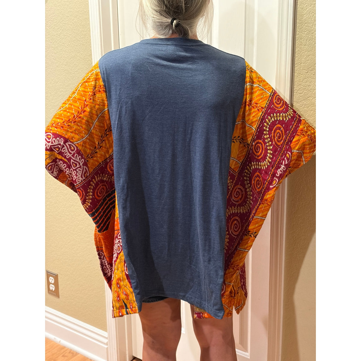 Dolly Parton Upcycled Kantha Tunic Top Shirt OS Handmade Boho