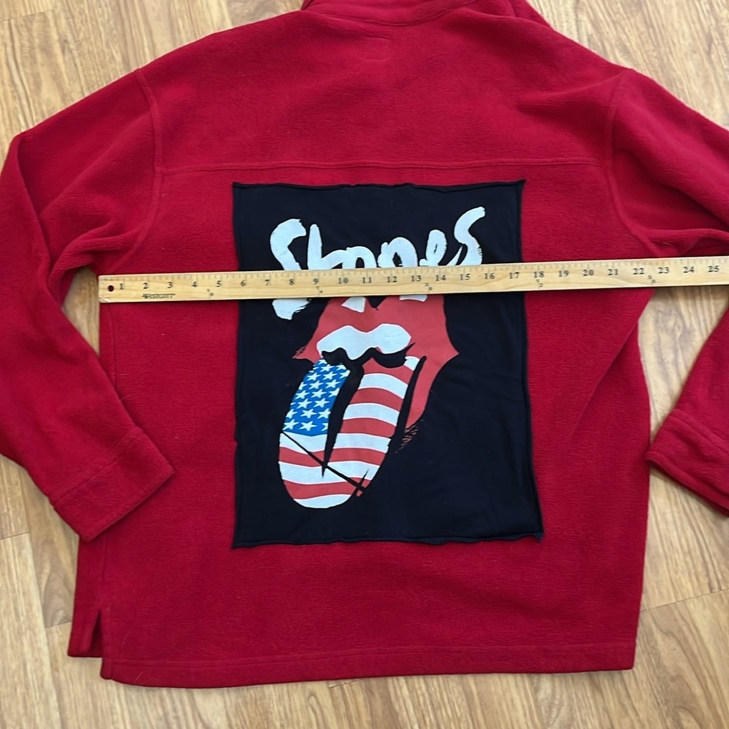 Rolling Stones Fleece Shirt Jackets upcycled unisex Medium