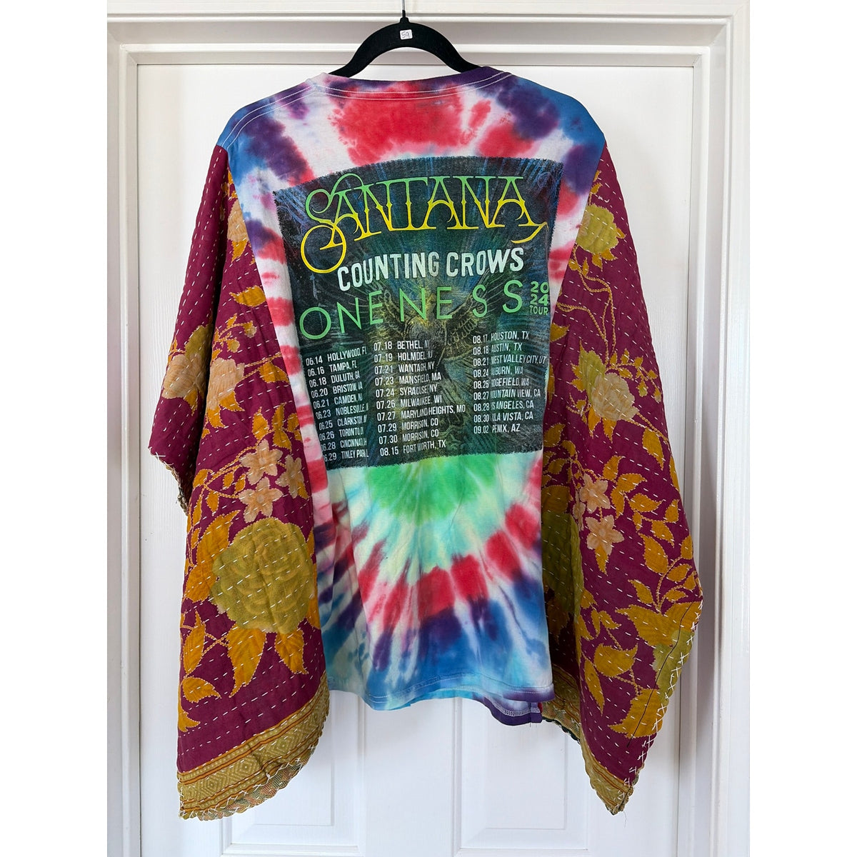 Santana Upcycled Kantha Tunic Top Shirt OS Handmade Boho