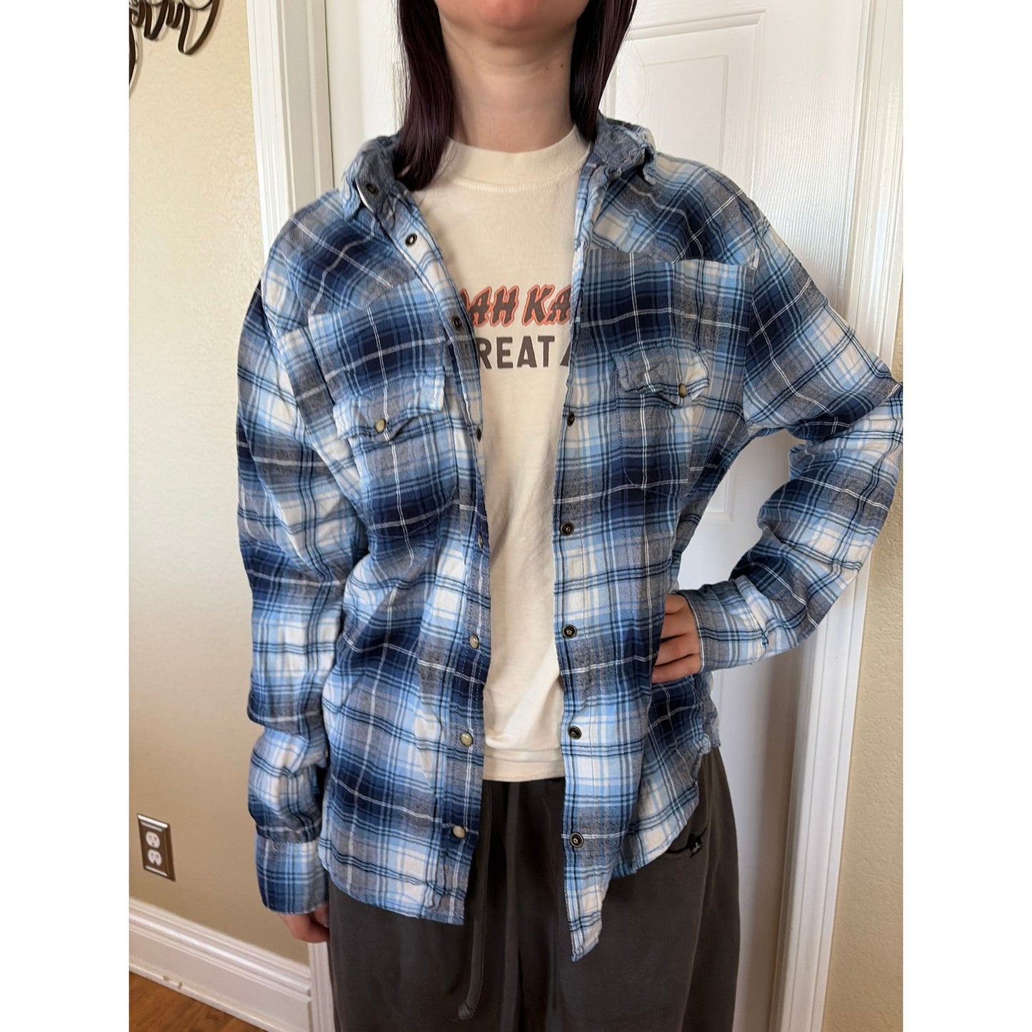 Selena Upcycled Flannel Shirt Handmade Size Unisex Large L
