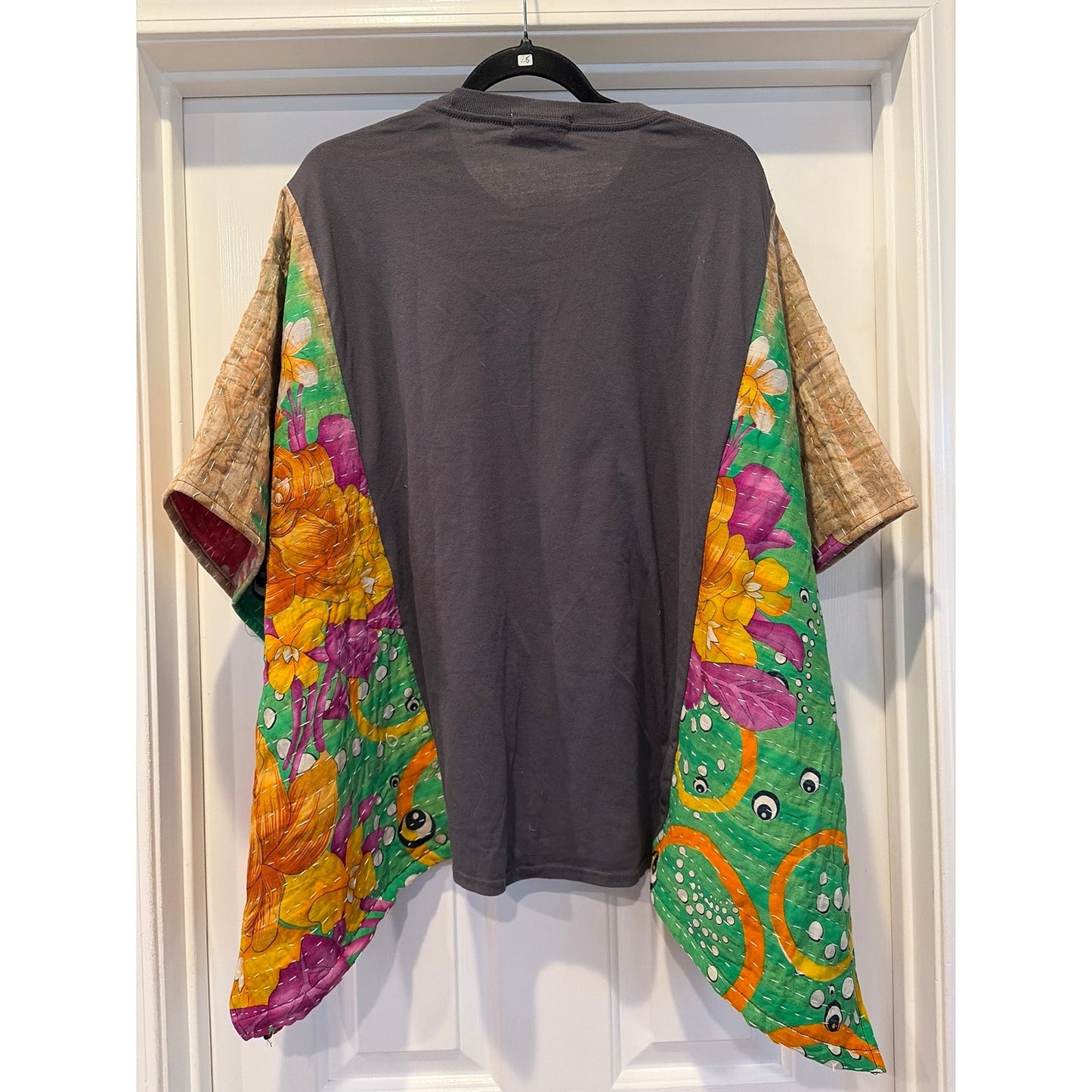 Country Music and Beer Upcycled Kantha Tunic Top Shirt OS Boho