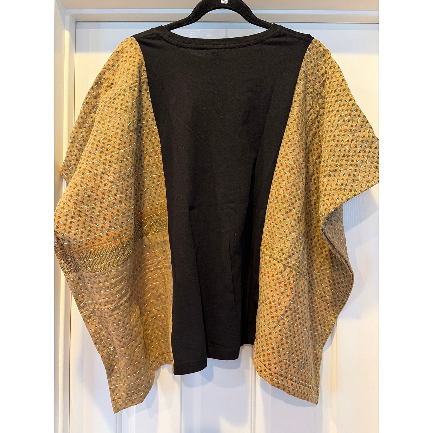 Austin Texas Upcycled Kantha Tunic Top Shirt OS Handmade Boho