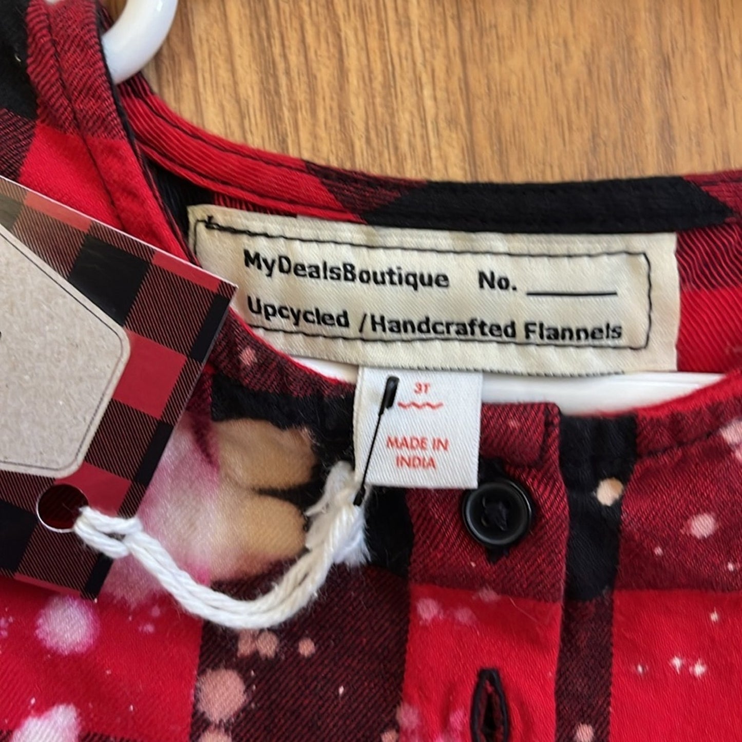 The Beatles Bleaches Flannel Dress upcycled Size 3T