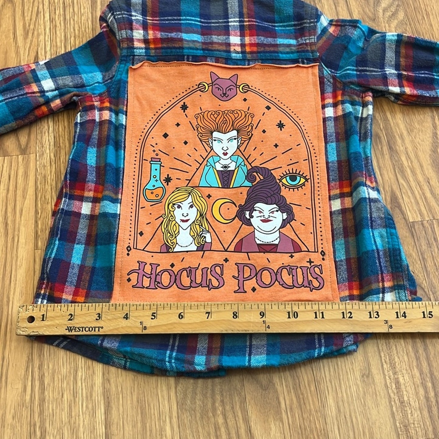 Oshkosh Hocus Pocus Halloween Flannel Shirt upcycled unisex Size 5T