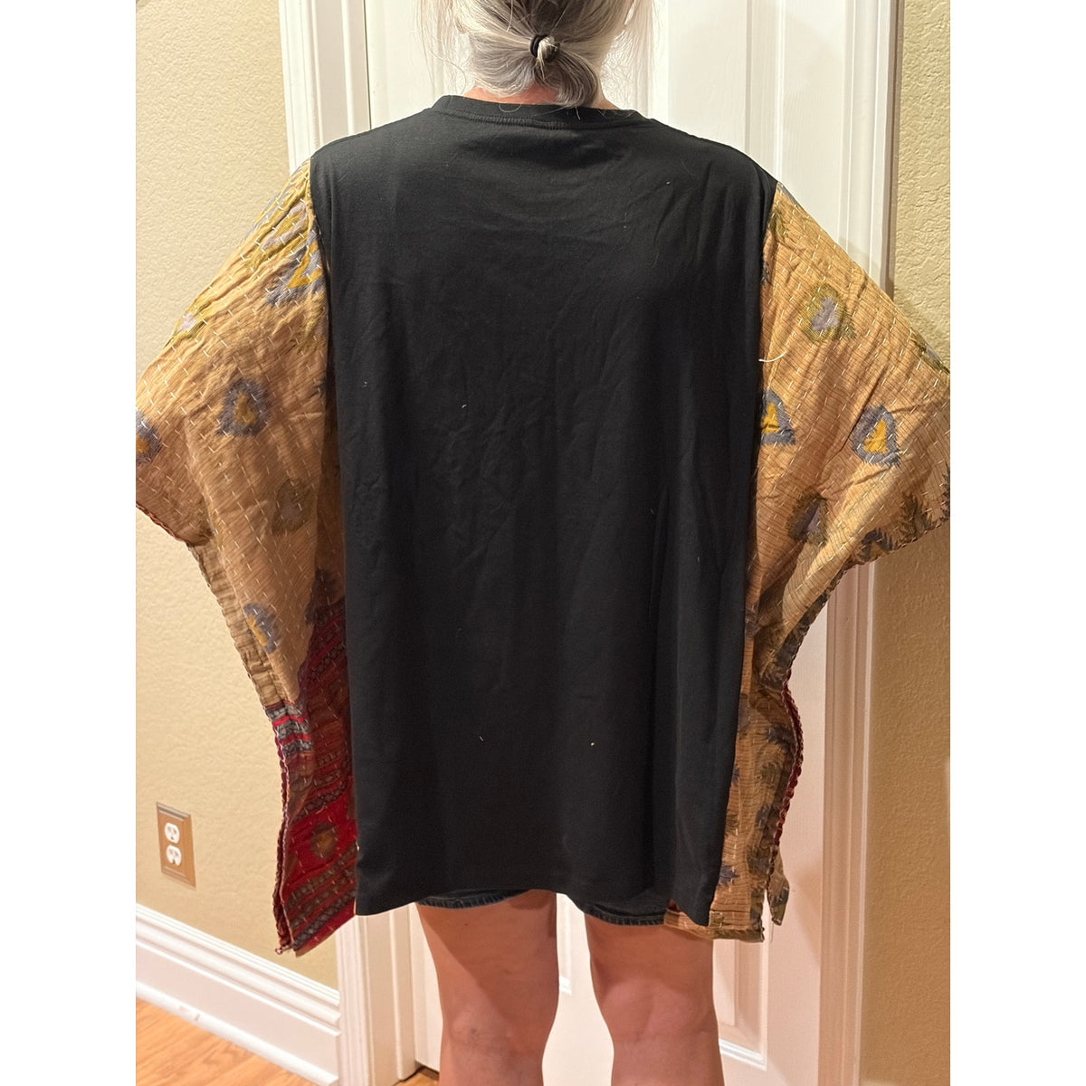 Metallica Upcycled Kantha Tunic Top Shirt OS Handmade Boho