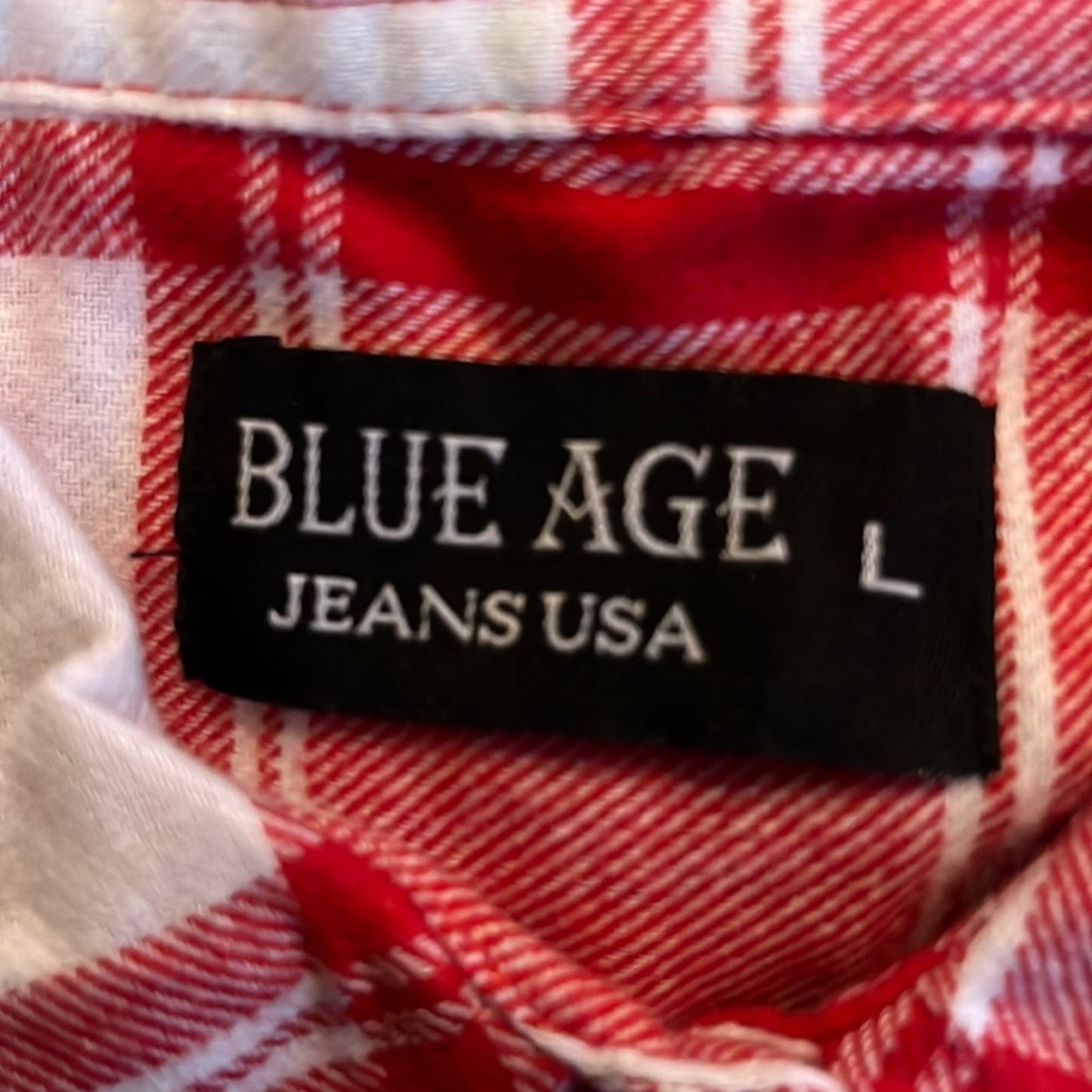 Love flannel shirt Upcycled with Hearts Size Large NWT Flannel Love added by me