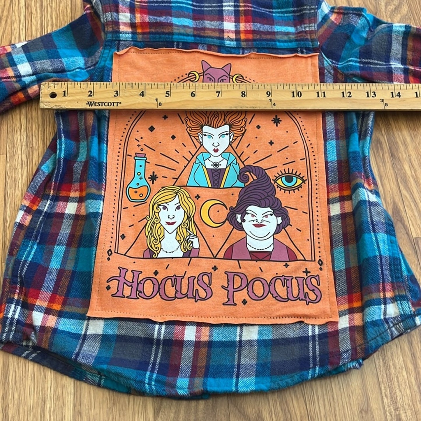 Oshkosh Hocus Pocus Halloween Flannel Shirt upcycled unisex Size 5T