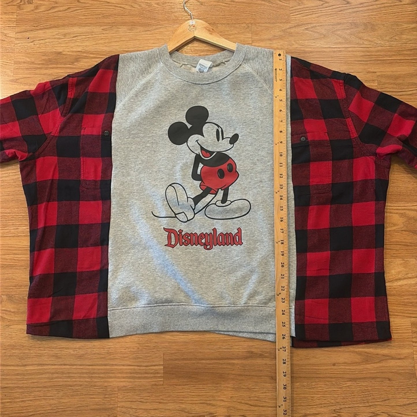 Disneyland Mickey Mouse Sweatshirt Flannel Shirt OS Handmade Unisex Oversized