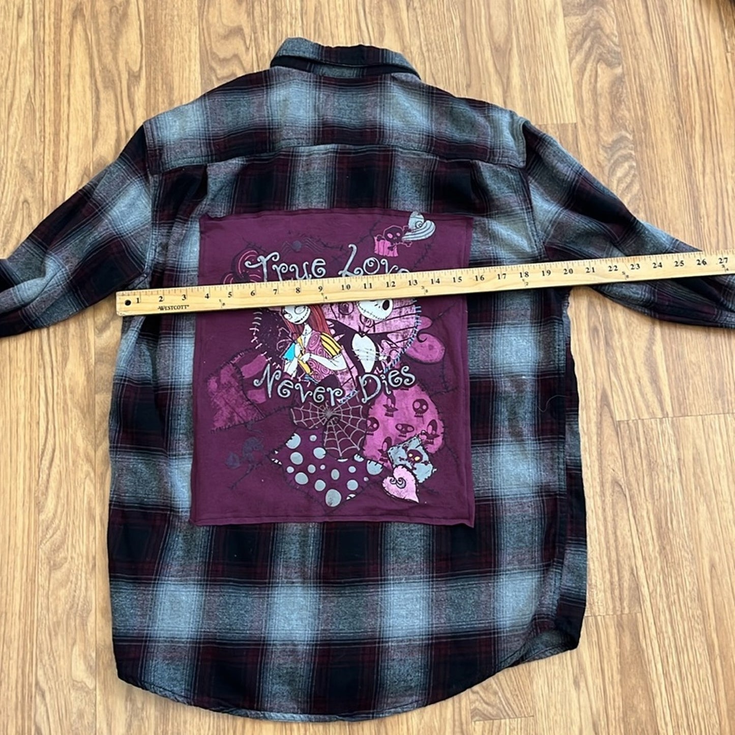 Pop Culture Nightmare before Christmas Flannel Shirt upcycled Medium