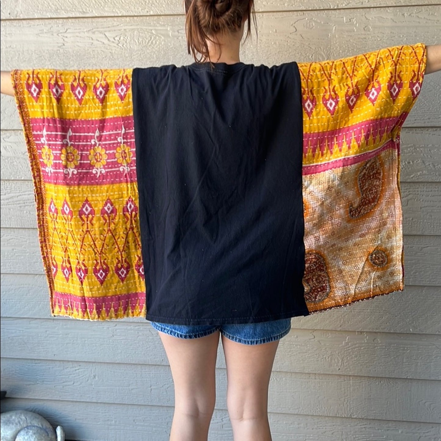 Bob Marley Upcycled Kantha Tunic Top Shirt OS Handmade Bohemian