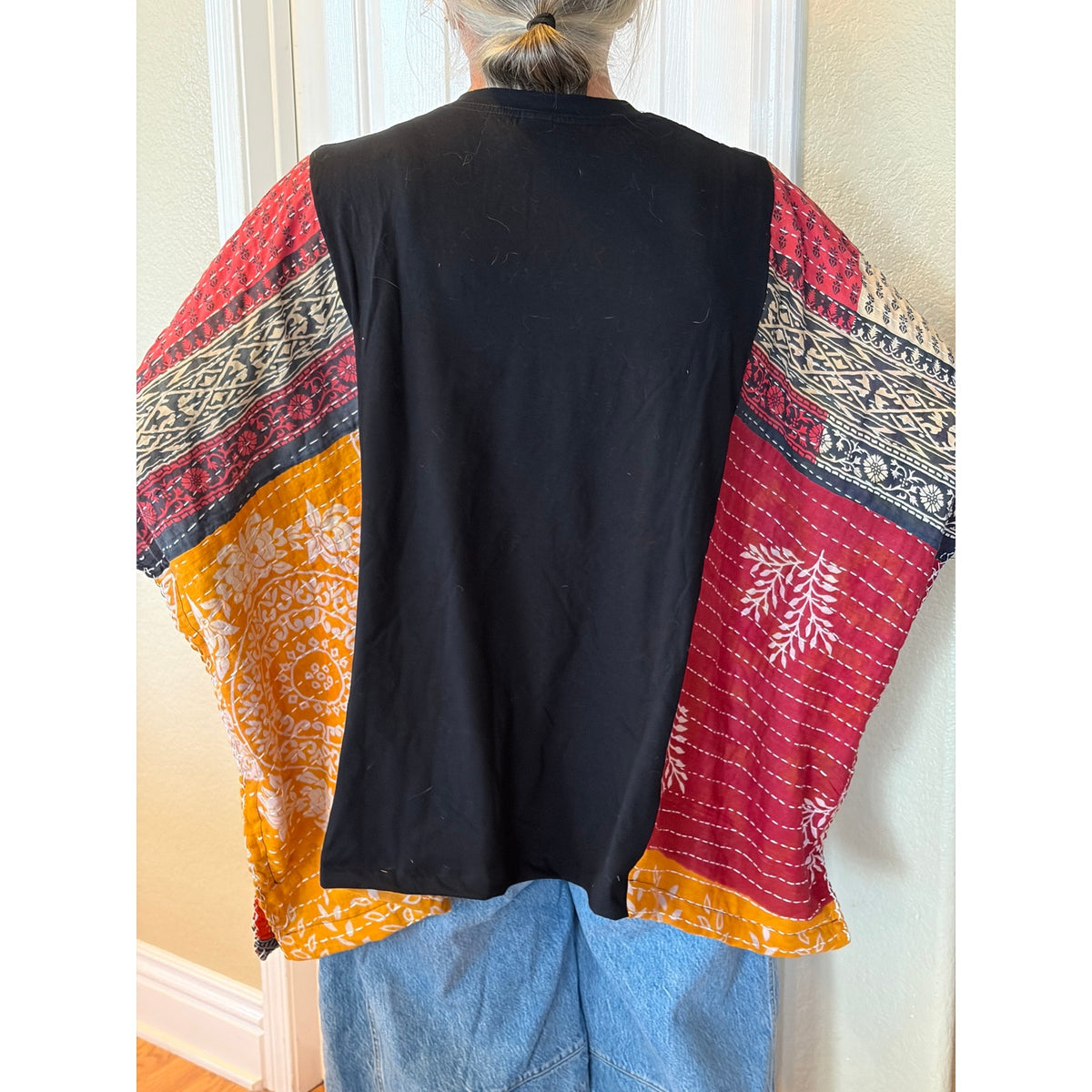 Jimi Hendrix Upcycled Kantha Tunic Top Shirt OS Handmade Bohemian Hippie