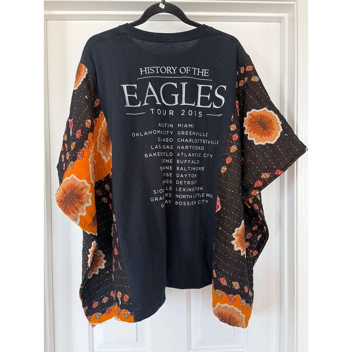 Eagles Upcycled Kantha Tunic Top Shirt OS Handmade Boho