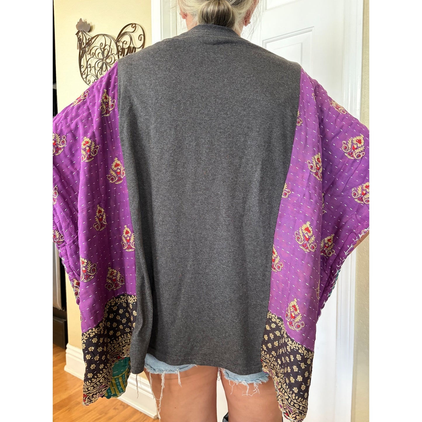 Marilyn Monroe Upcycled Kantha Tunic Top Shirt OS Handmade Boho