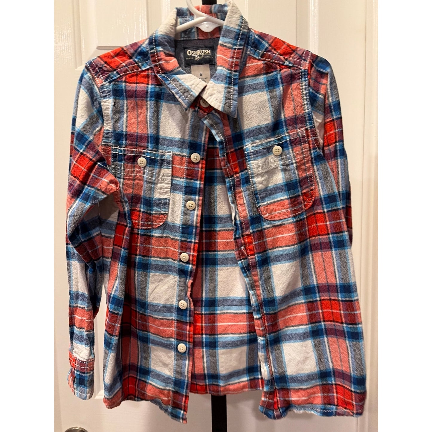 Upcycled Mickey Mouse Oshkosh Flannel Shirt Size ^
