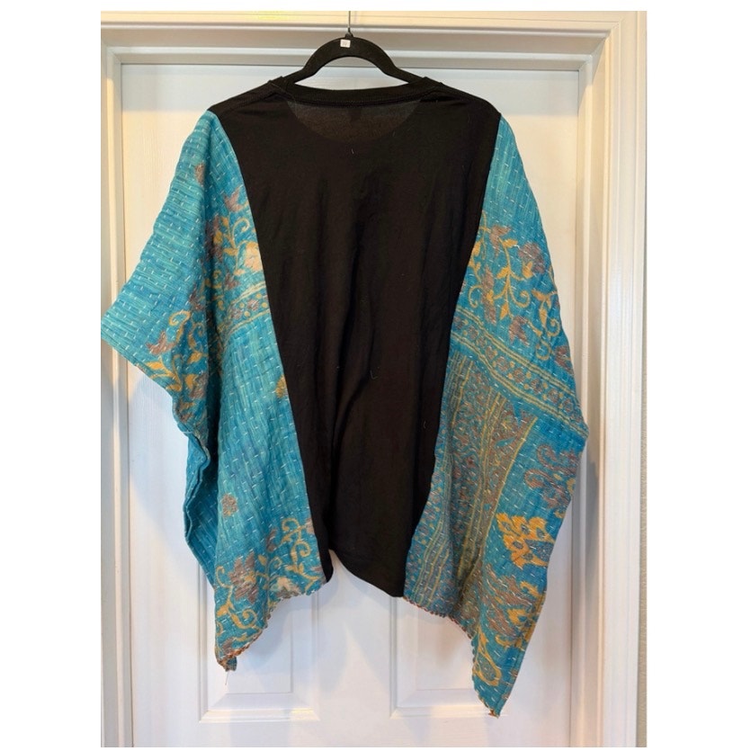 Amy Winehouse Upcycled Kantha Tunic Top Shirt OS Handmade Boho