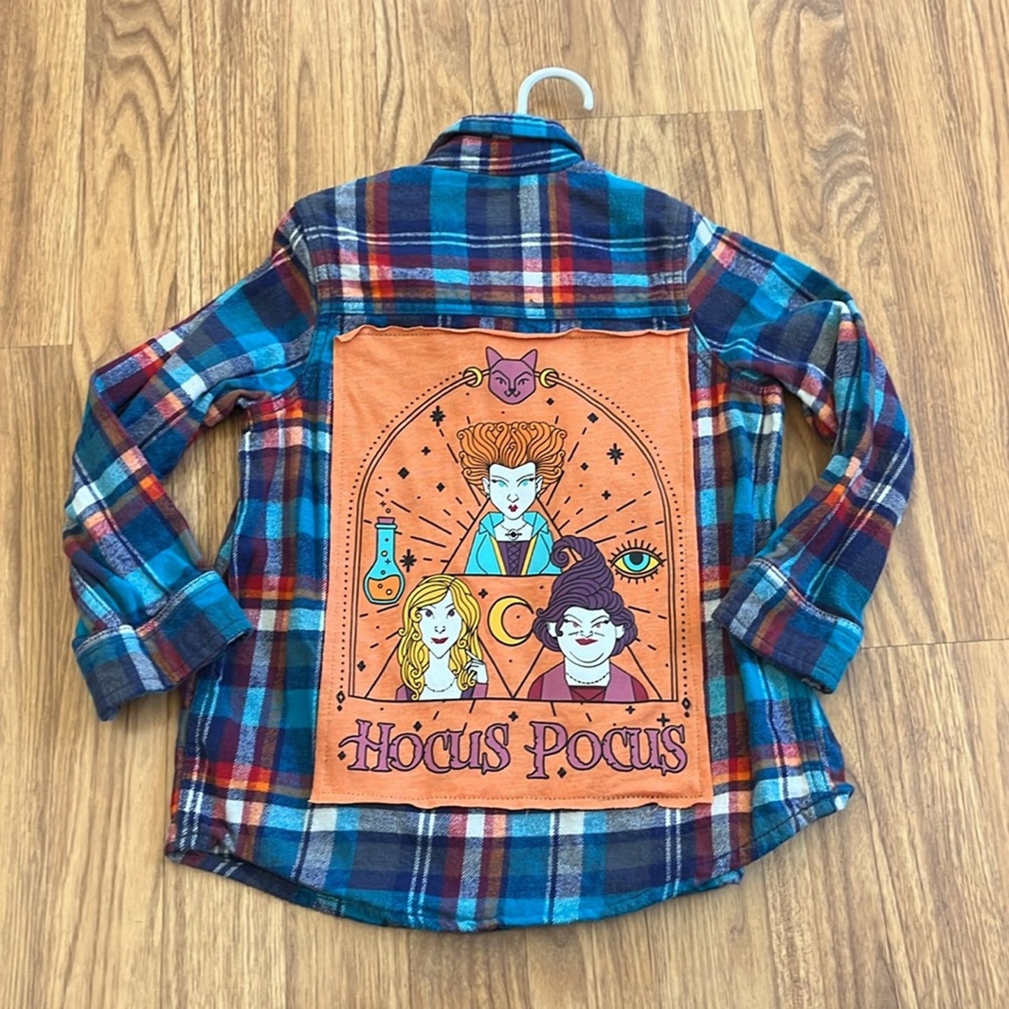 Oshkosh Hocus Pocus Halloween Flannel Shirt upcycled unisex Size 5T