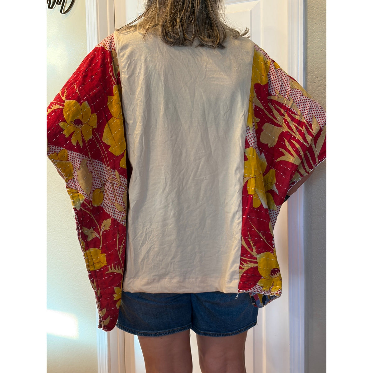 Woodstock Upcycled Tunic Top Shirt OS Bohemian Handmade