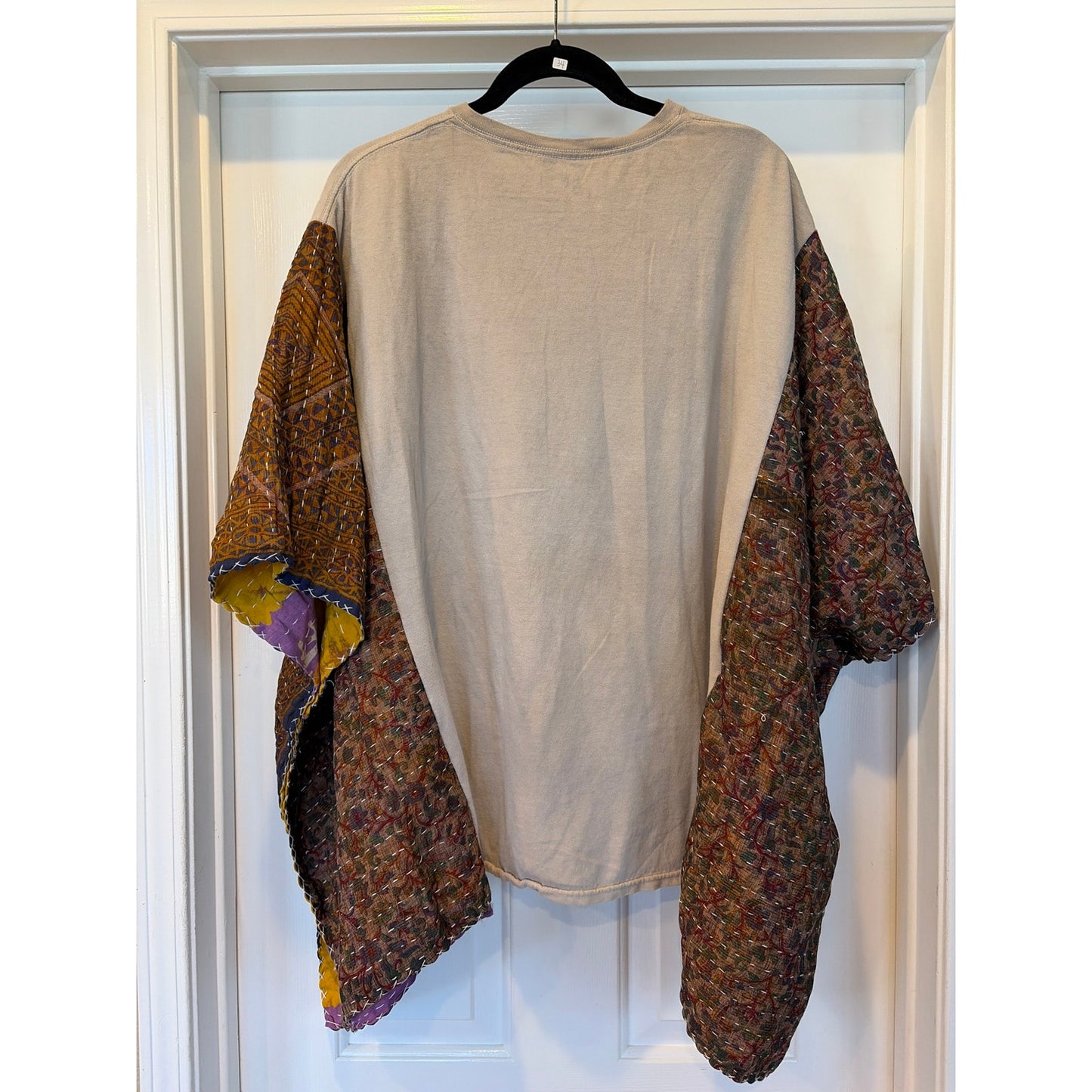 Johnny Cash Upcycled Kantha Tunic Top Shirt OS Handmade Boho