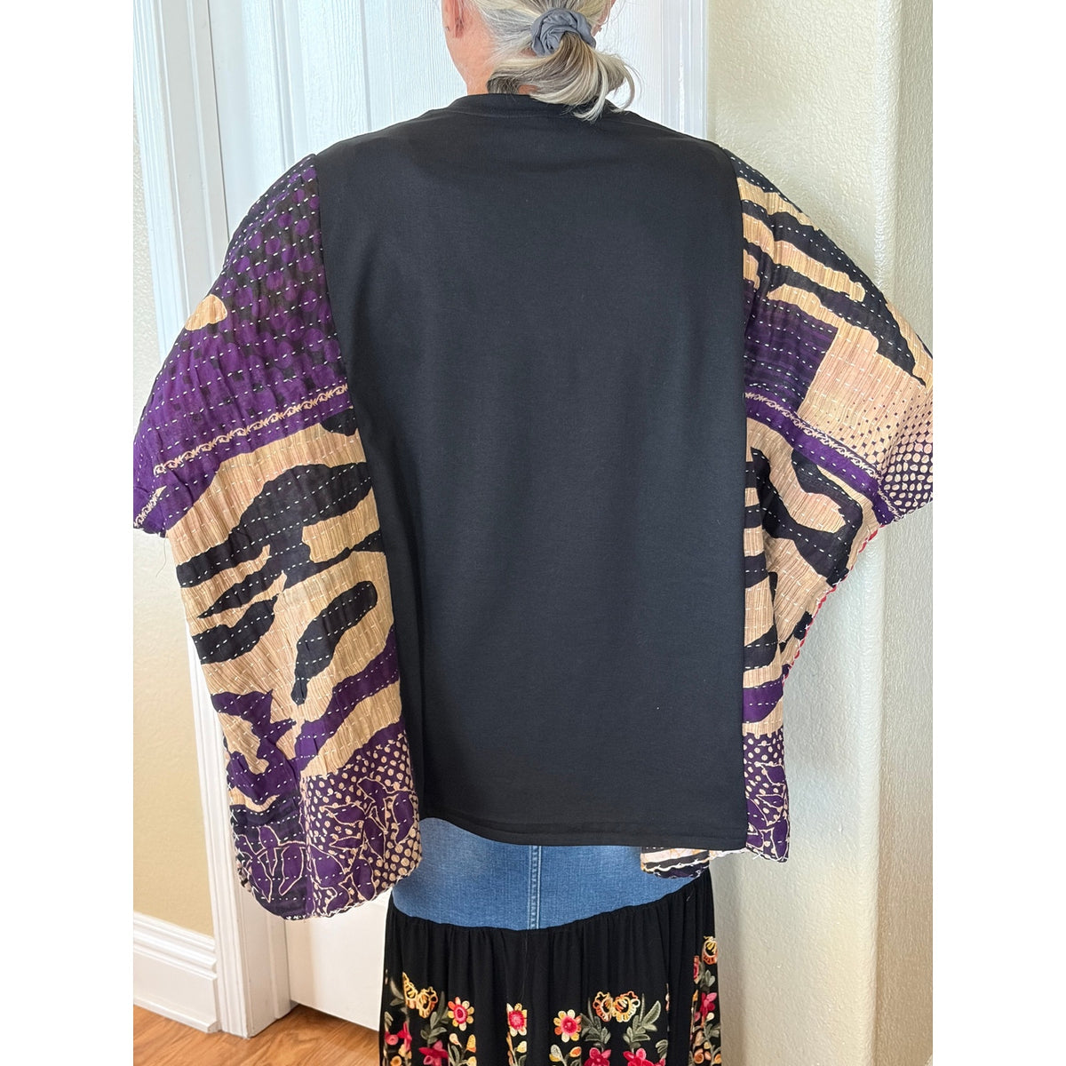 Dolly Parton Upcycled Kantha Tunic Top Shirt OS Handmade Boho