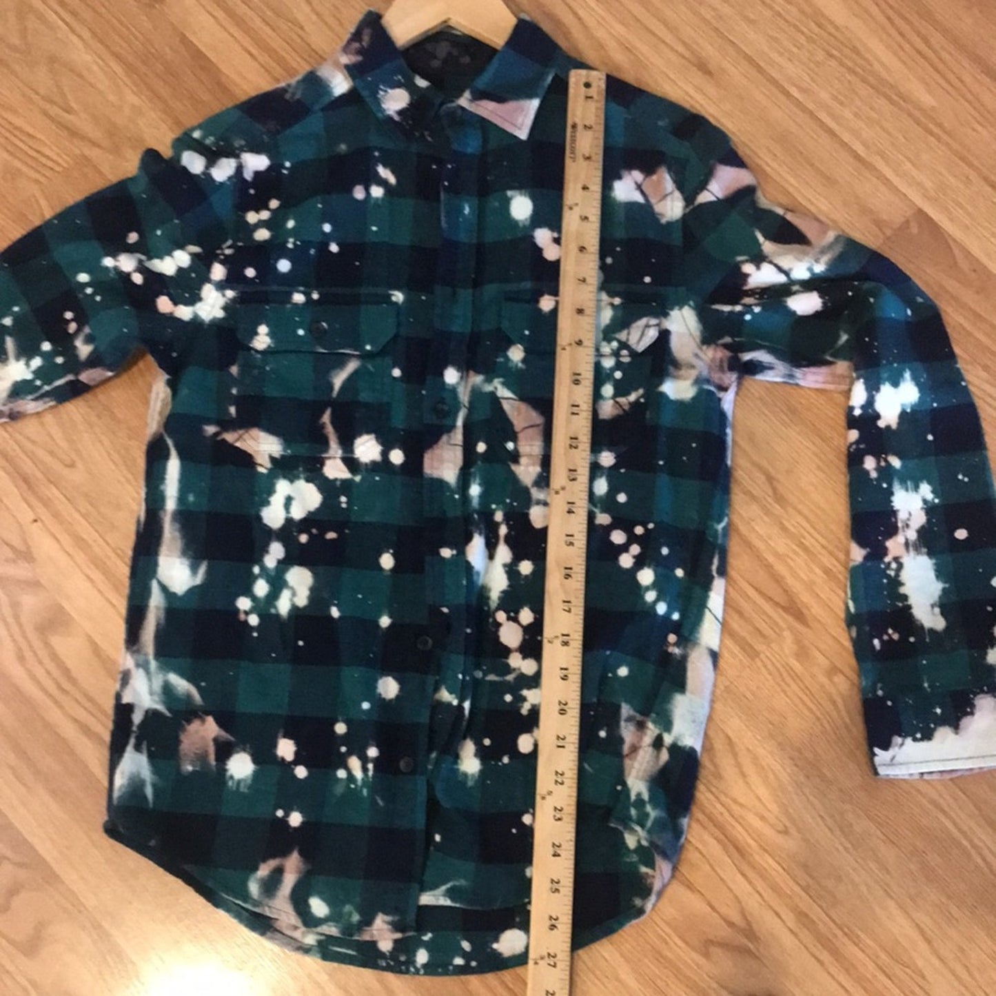 Star Wars Yoda bleached Upcycled flannel shirt small S unisex