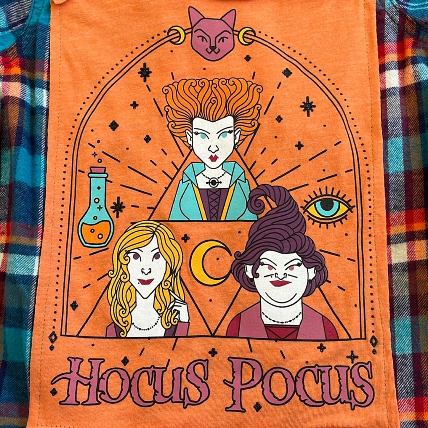 Oshkosh Hocus Pocus Halloween Flannel Shirt upcycled unisex Size 5T
