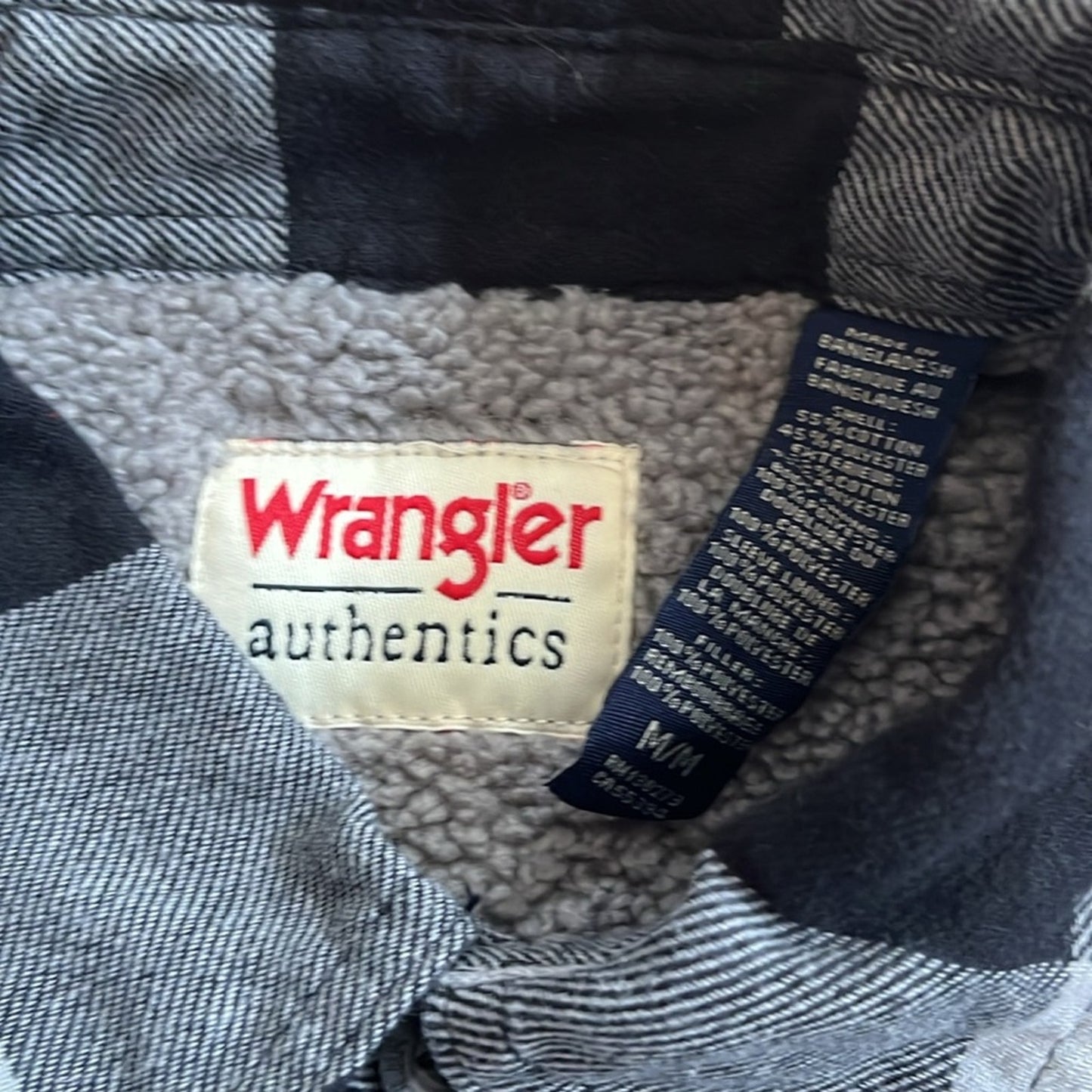Bulleit Bourbon Wrangler Flannel Jacket upcycled size Medium