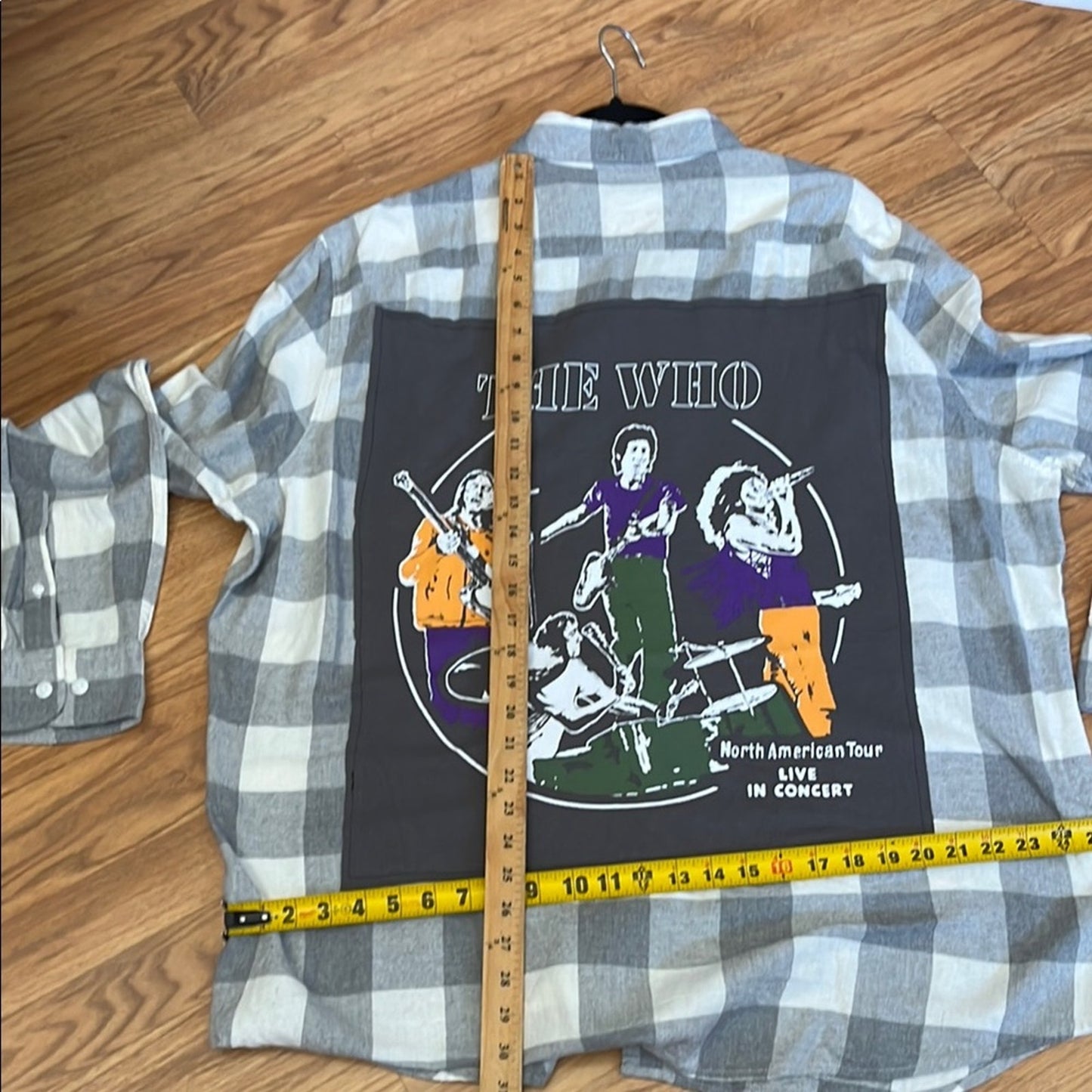 The Who Upcycled Flannel Shirt Handmade Unisex Size XXL