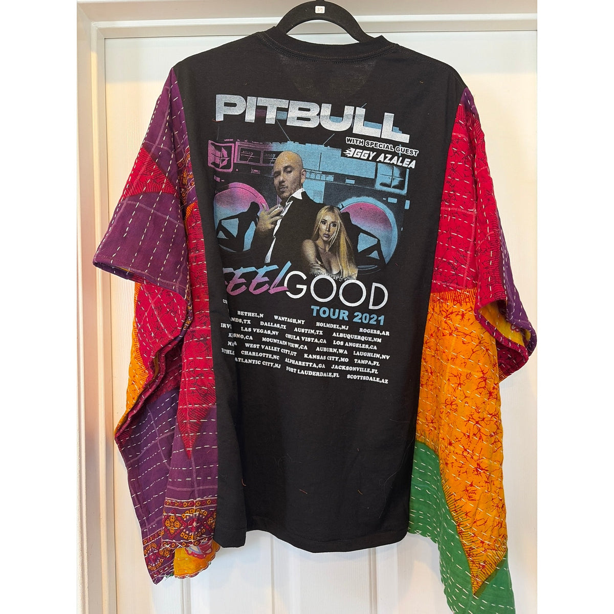Pitbull Upcycled Kantha Tunic Top Shirt OS Handmade Boho