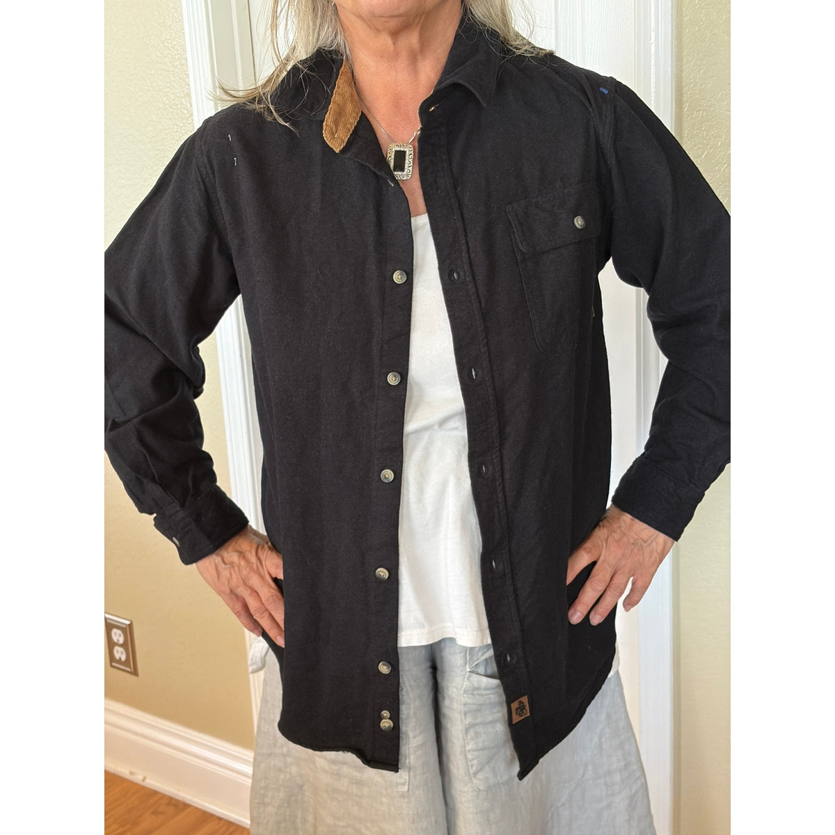 The Jets NFL Upcycled Flannel Shirt Unisex Size Medium M
