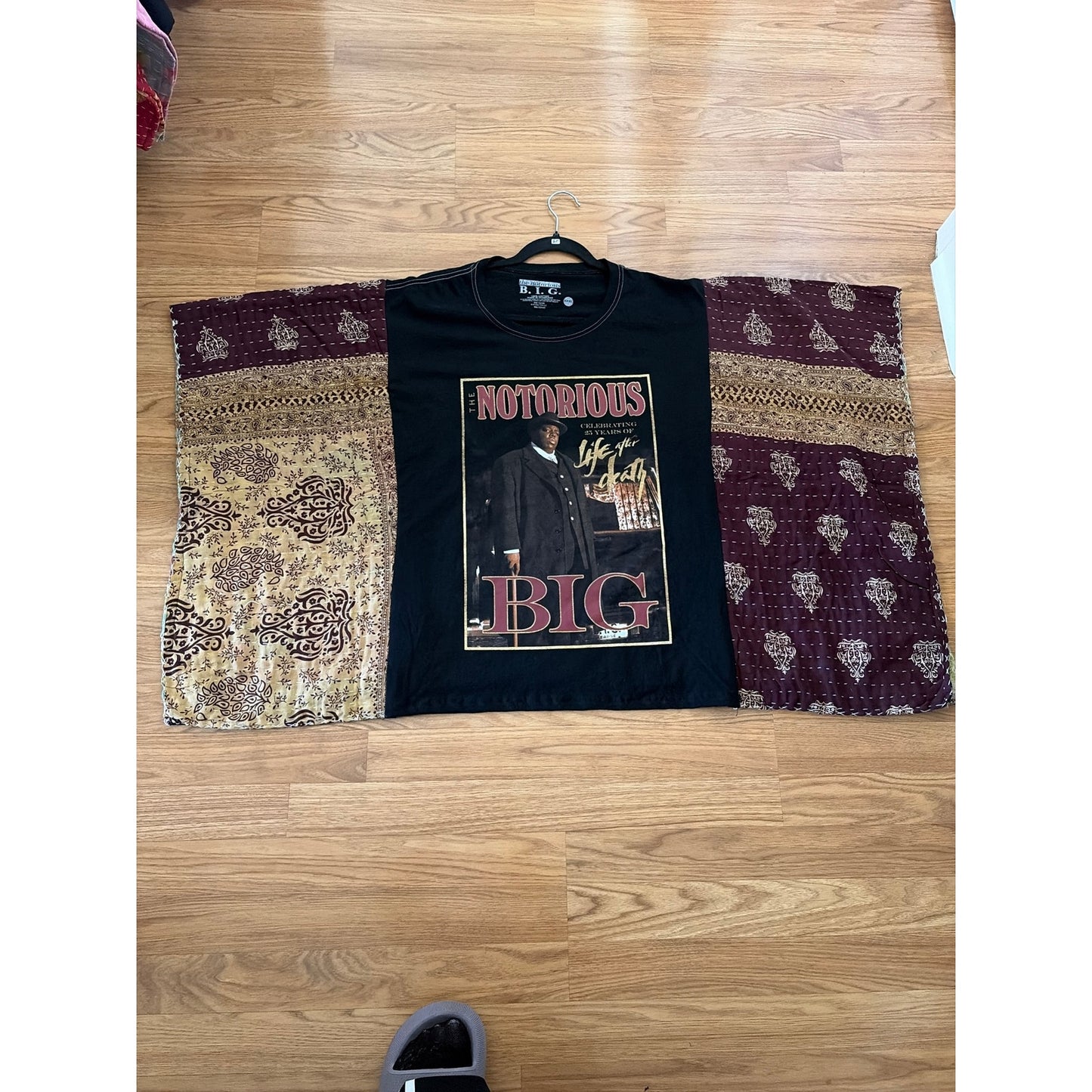 Notorious BIG Upcycled Kantha Tunic Top Shirt OS Handmade Boho