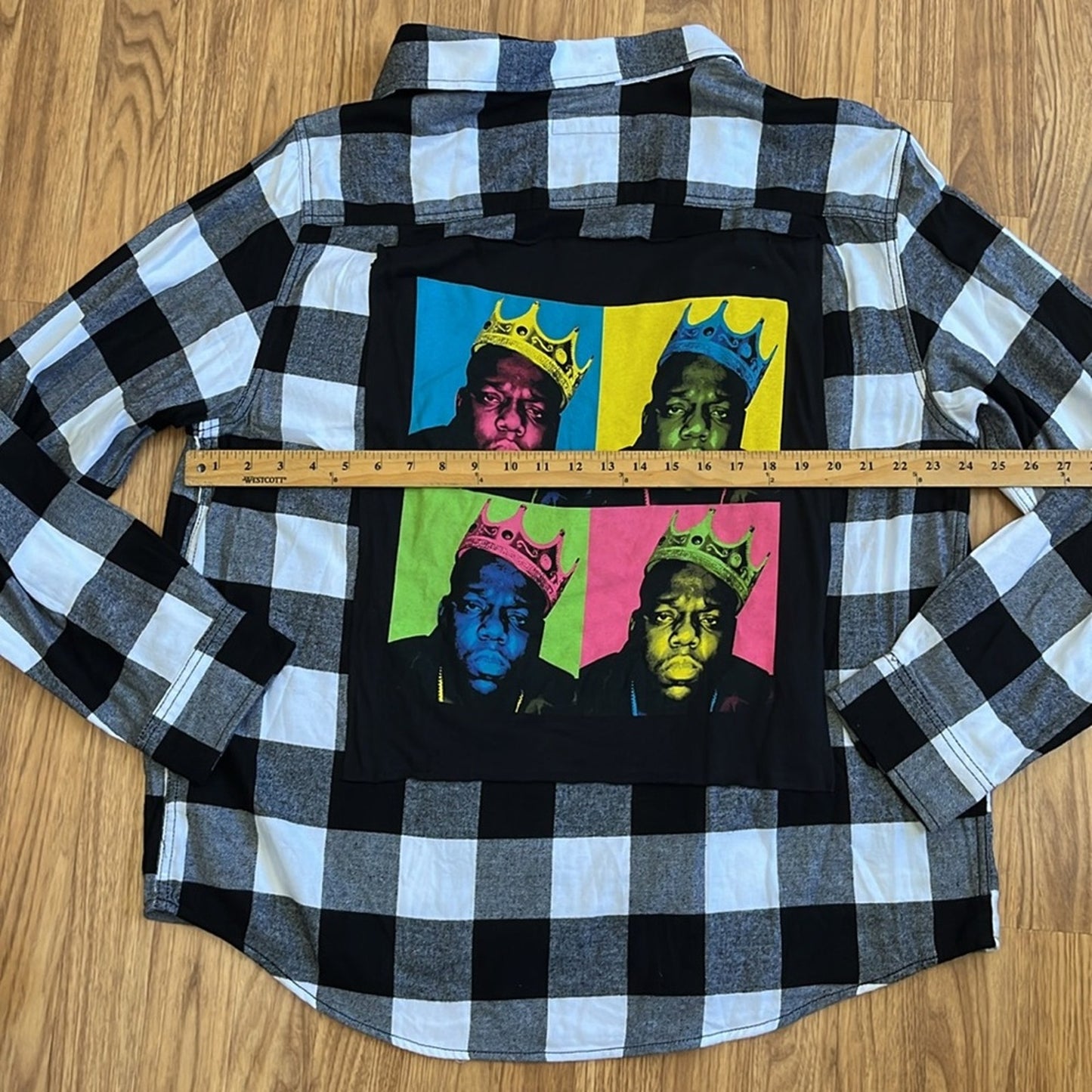 Notorious BIG Flannel Shirt upcycled unisex X-large XL
