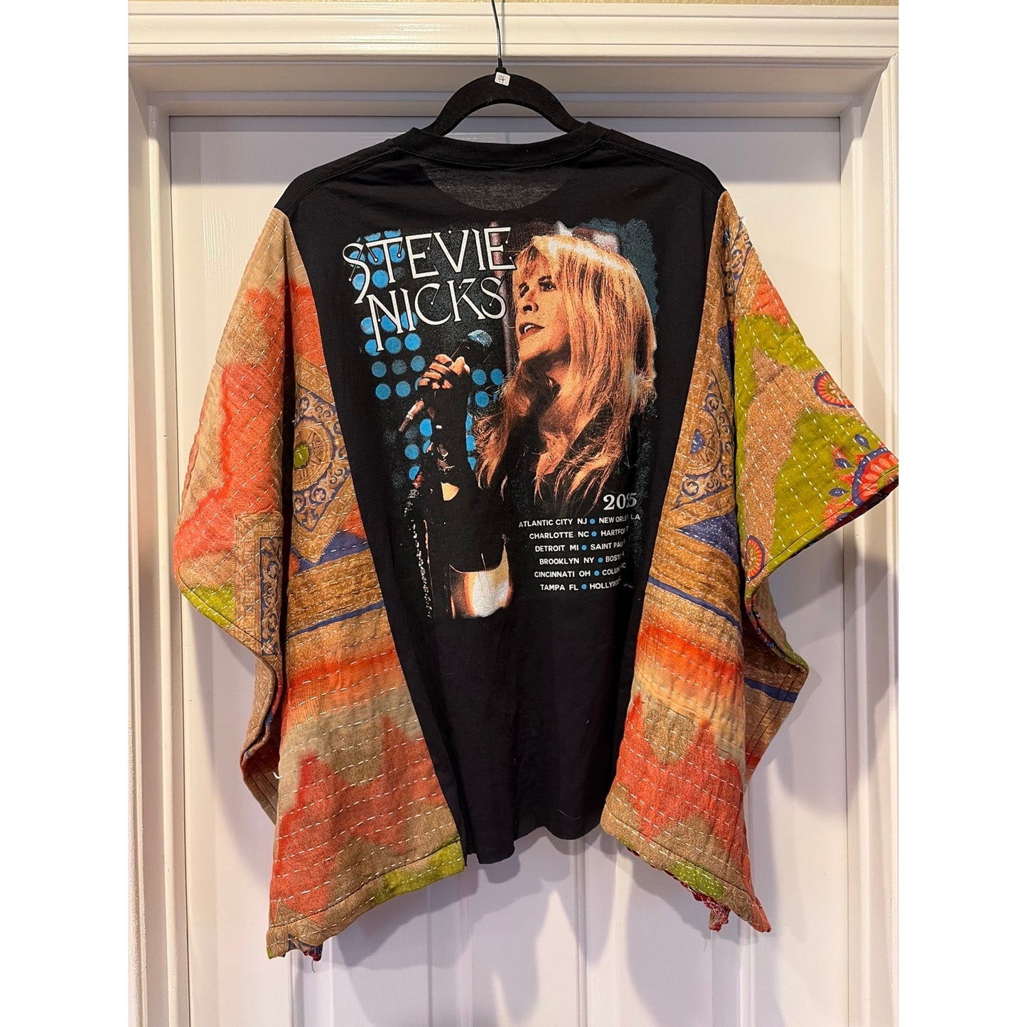 Stevie Nicks Upcycled Kantha Tunic Top Shirt OS Handmade Boho