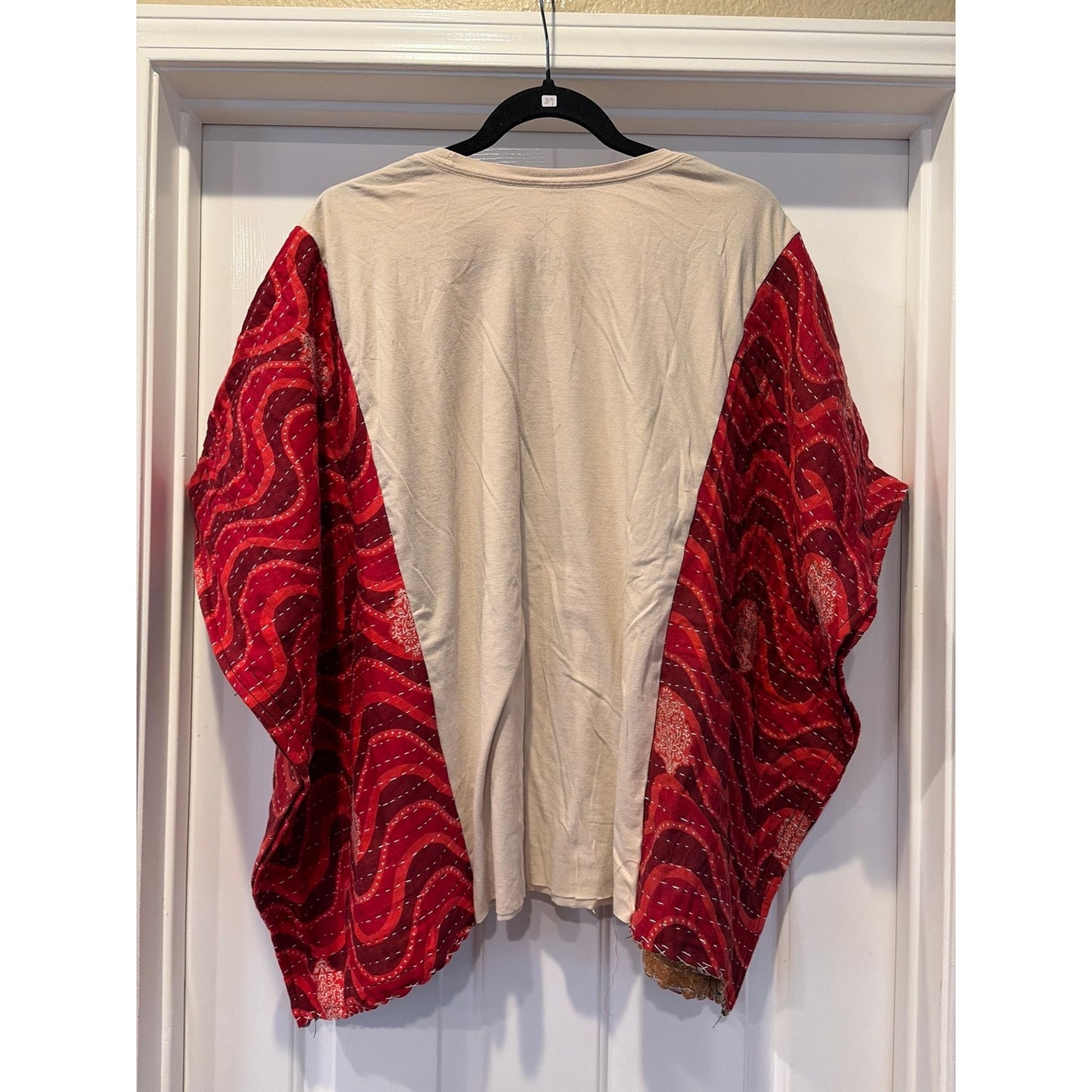 Woodstock Upcycled Kantha Tunic Top Shirt OS Boho Handmade