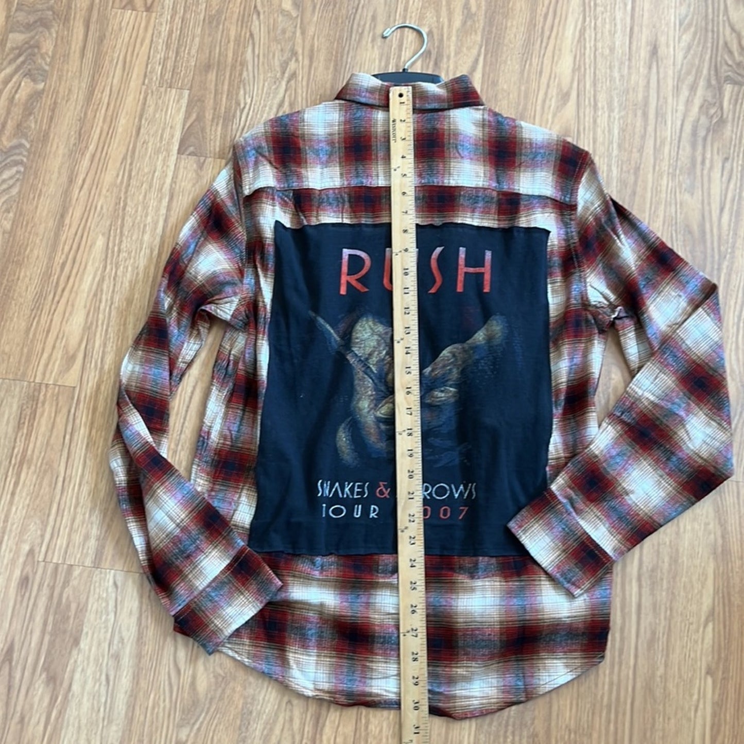 Rush Flannel shirt upcycled one-of-a-kind size medium M men's / unisex