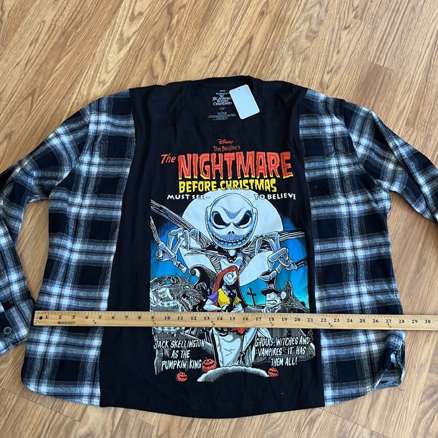 Nightmare before Christmas Flannel Shirt Sweatshirt one size unisex