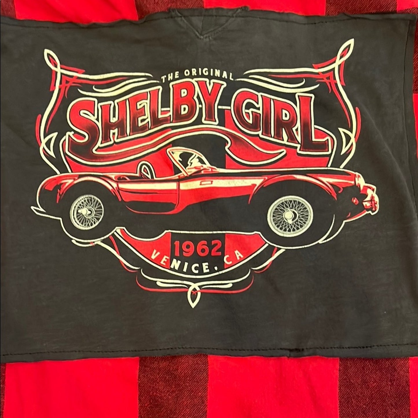 Shelby Girl 1962 Venice California Upcycled Flannel Shirt unisex Size Small S