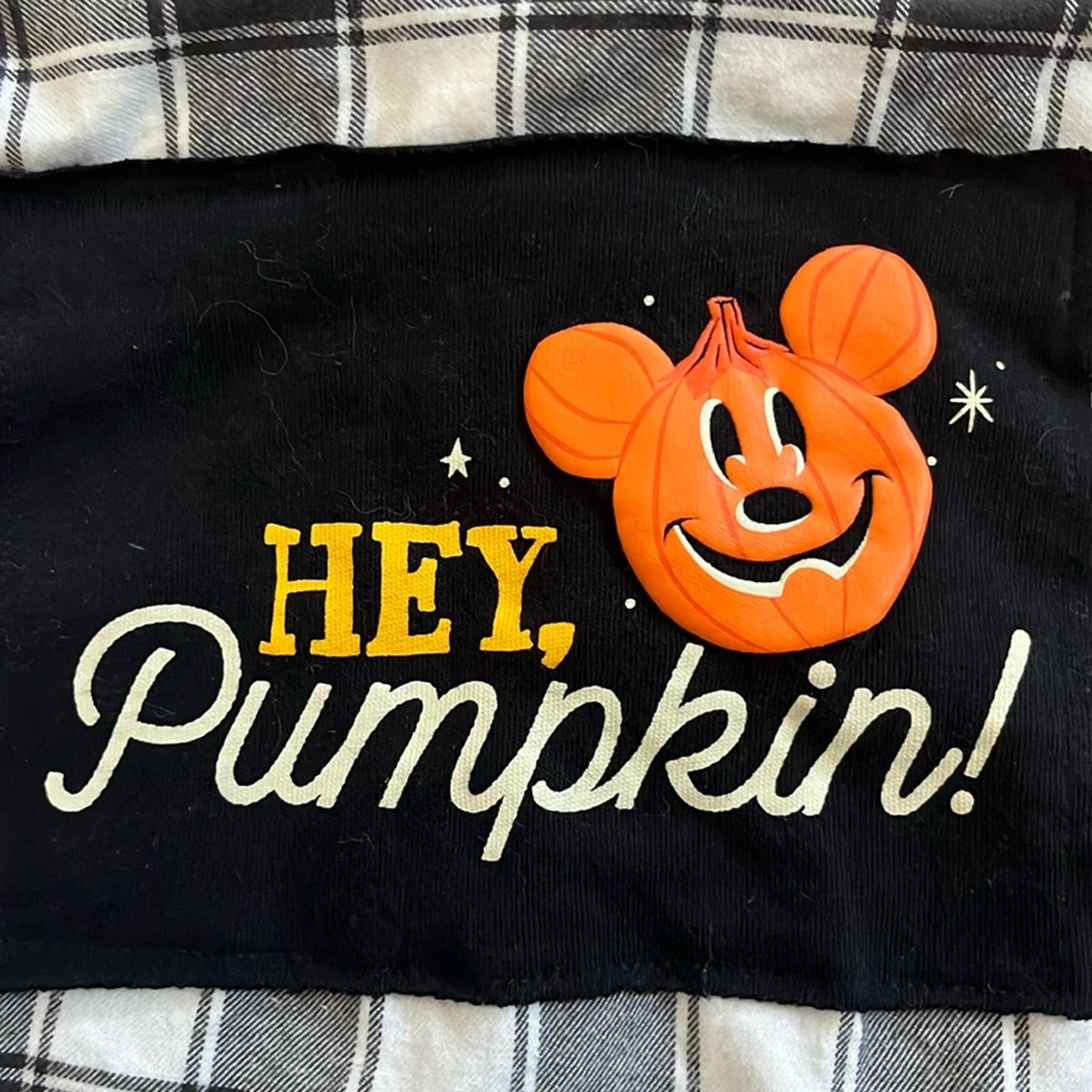Hey Pumpkin Halloweek Flannel Shirt upcycled size XS 4 / 5