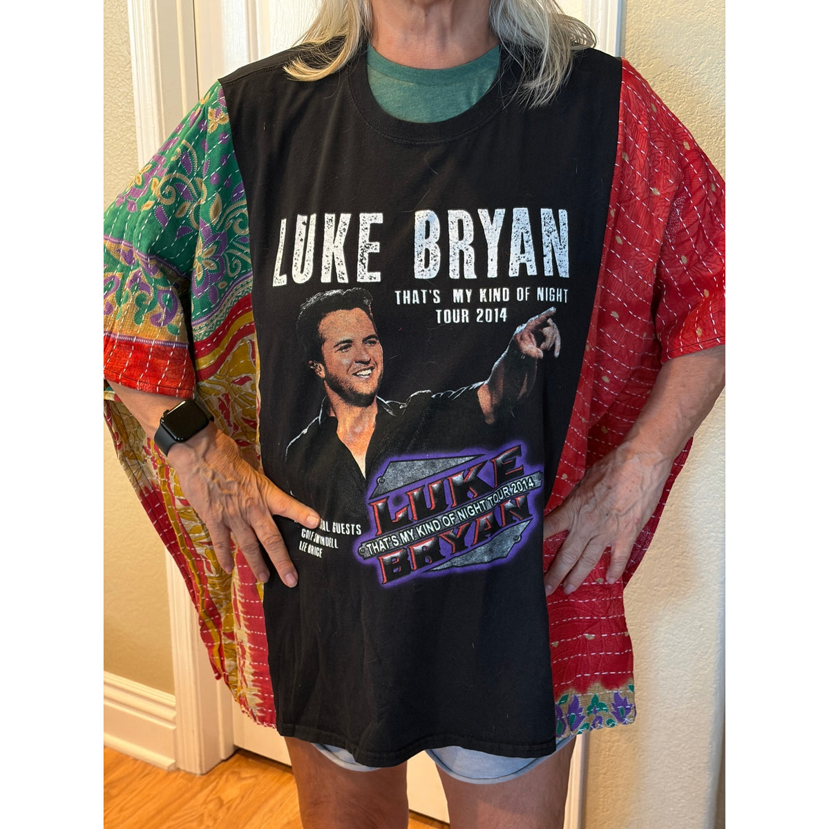 Luke Bryan Upcycled Kantha Tunic Top Shirt OS Handmade Boho