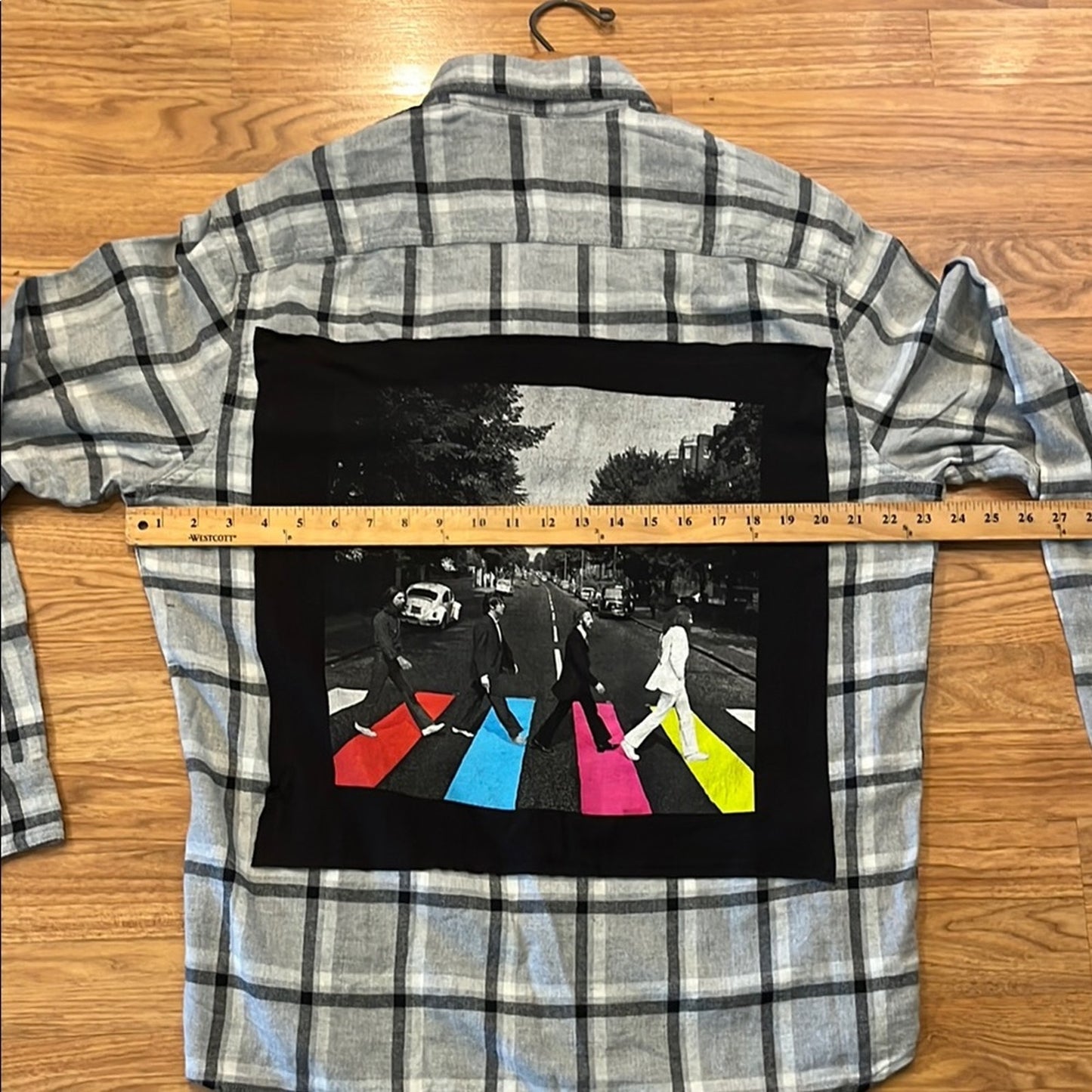 Beatles Upcycled Flannel Shirt unisex Size Large L