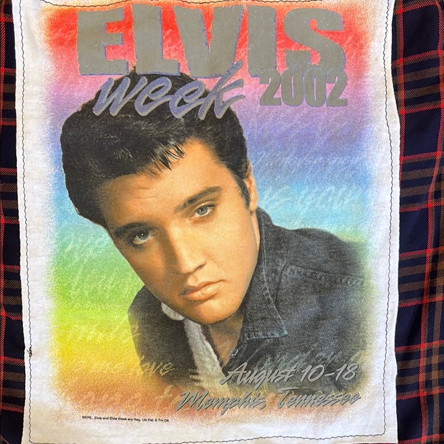 Elvis Presley Upcycled Flannel Shirt Handmade Unisex Size XS X-Small