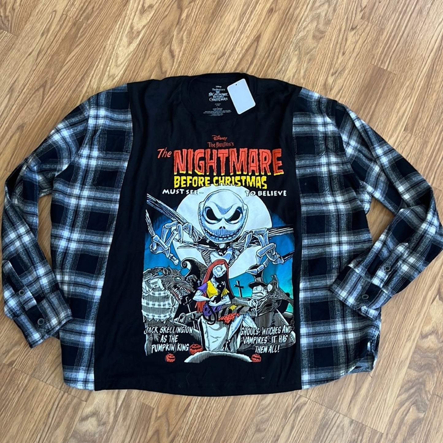 Nightmare before Christmas Flannel Shirt Sweatshirt one size unisex