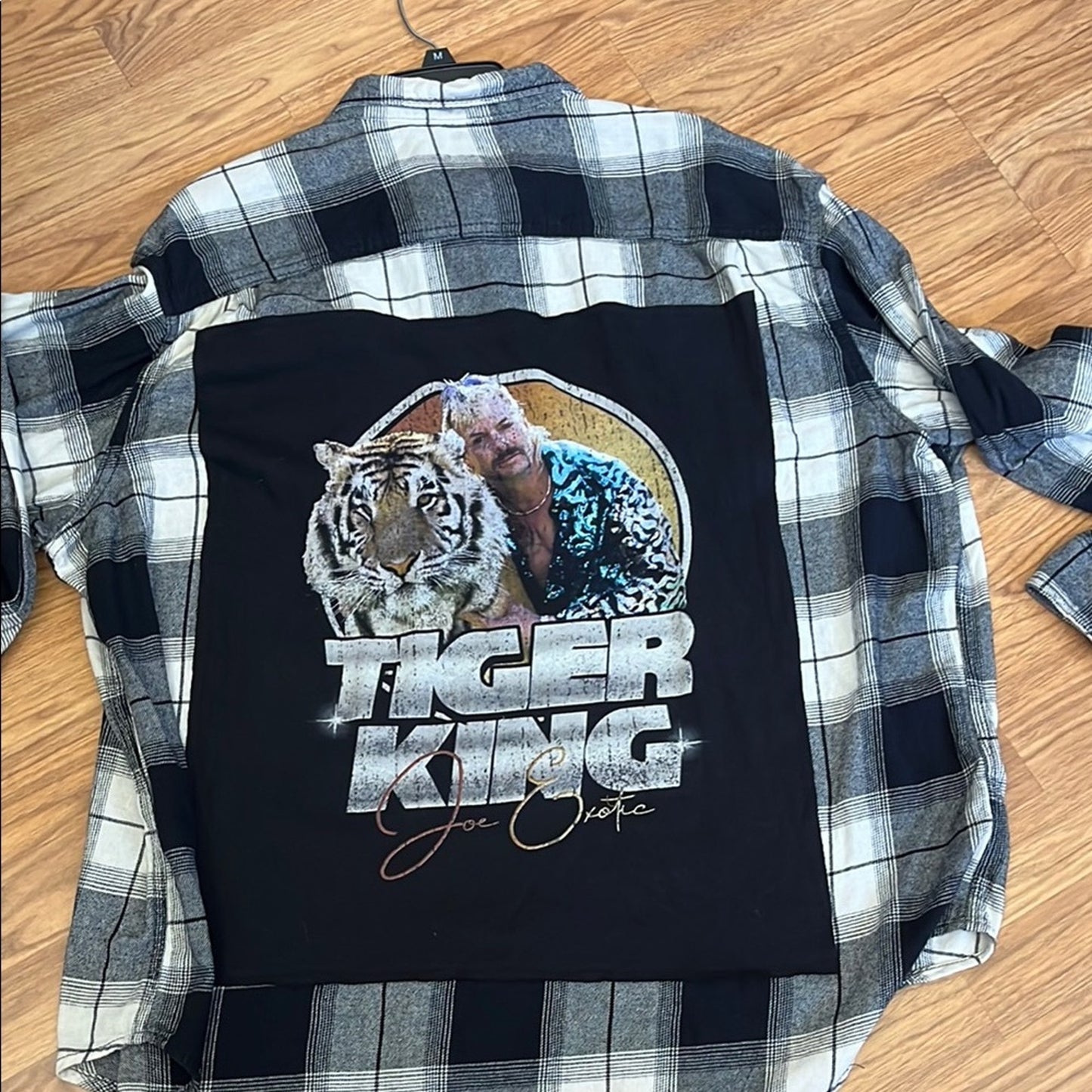Tiger King Joe Exotic Upcycled Flannel Shirt Handmade Unisex Size 3XL