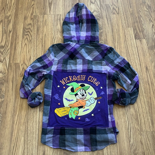 Halloween Mickey Mouse Flannel Shirt with Zipper size Large Kids/Junior